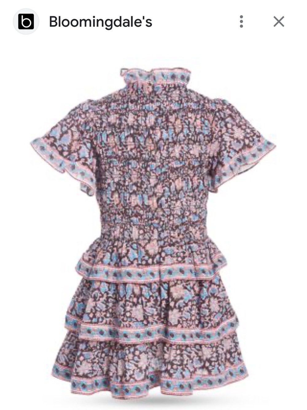 SEA Amaki Border Print Smocked Dress